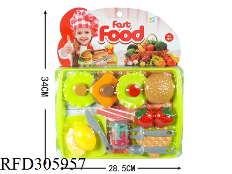 SIMULATION HAMBURGER JUICE FRUIT SET