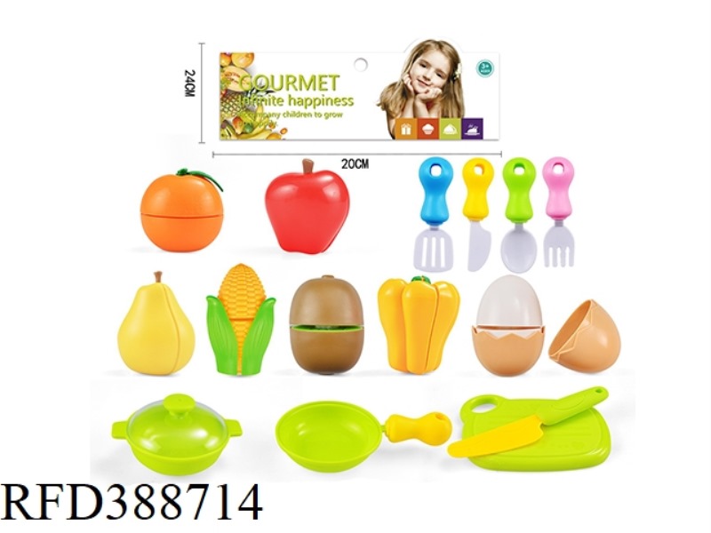 VEGETABLES AND FRUITS CUT AND CUT 16PCS