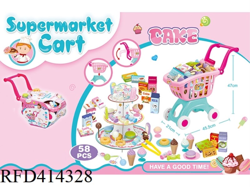 BIG SHOPPING CART + DESSERT TABLE