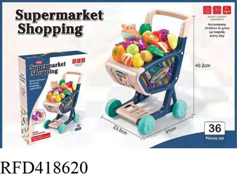 COLOR BOX SHOPPING CART WITH FRUIT CUT