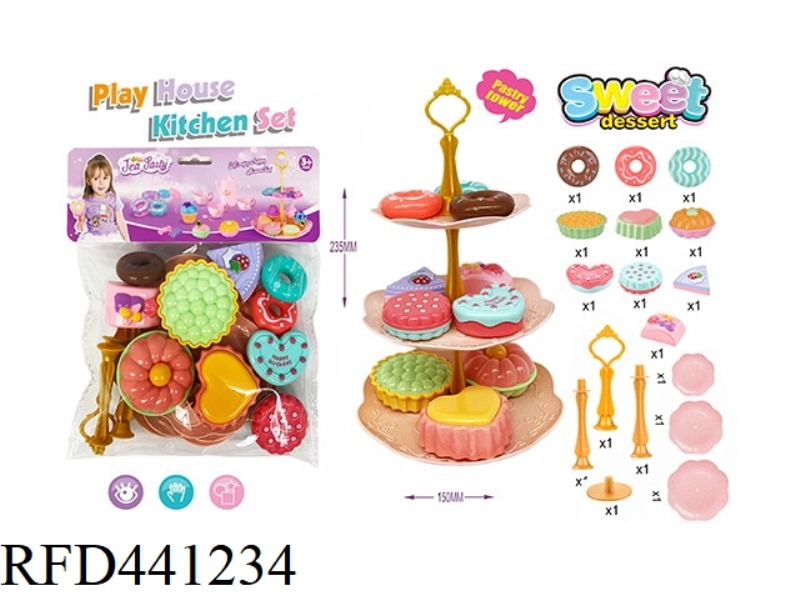 DESSERT DESSERT CAKE TOWER PLAY HOME AFTERNOON TEA SERIES