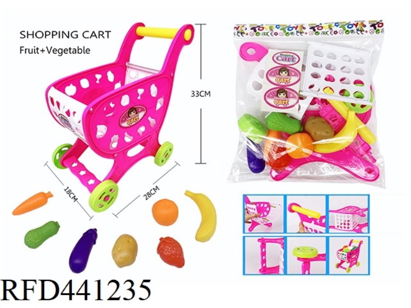 PLAY HOUSE KITCHEN TOYS SUPERMARKET SHOPPING CART