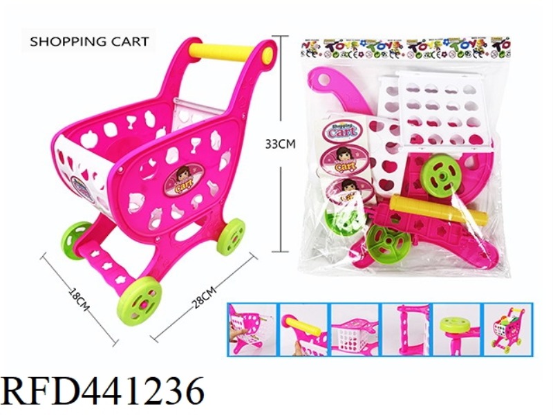 PLAY HOUSE KITCHEN TOYS SUPERMARKET SHOPPING TROLLEY