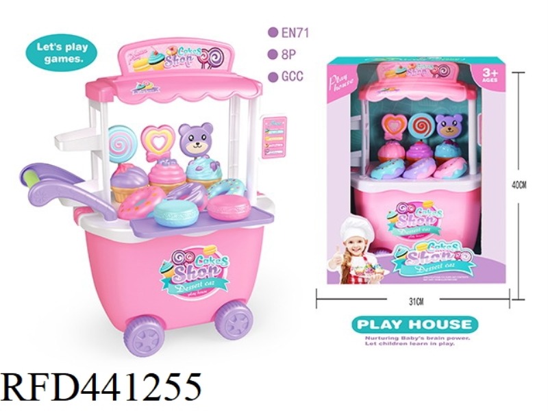 PLAY HOUSE KITCHEN ORDER DESSERT CANDY CART