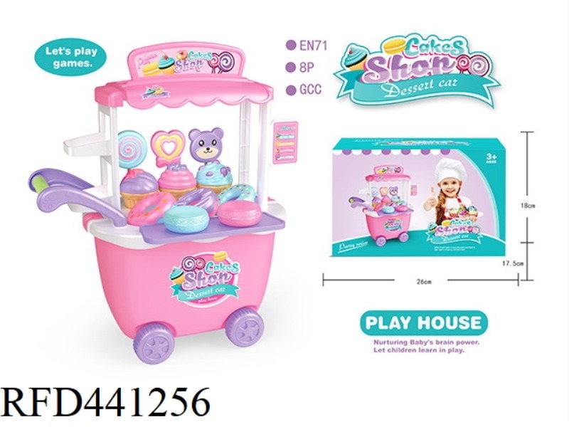 PLAY HOUSE KITCHEN ORDER DESSERT CANDY CART