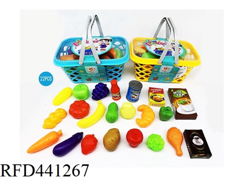 VEGETABLE FRUIT BASKET SHOPPING BASKET KITCHEN FOOD SET