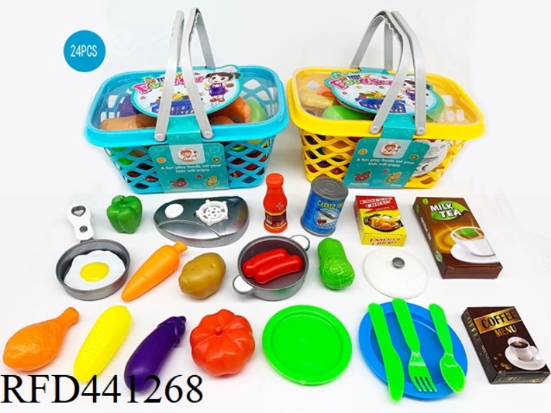 VEGETABLE FRUIT BASKET SHOPPING BASKET KITCHEN FOOD SET