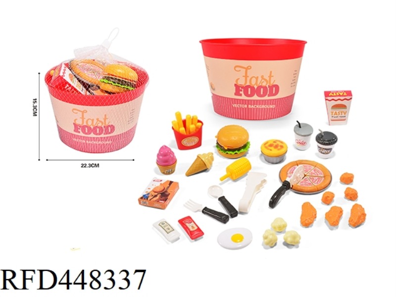 FAMILY BUCKET - BURGER PIZZA FRENCH FRIES EGG TART 48PCS