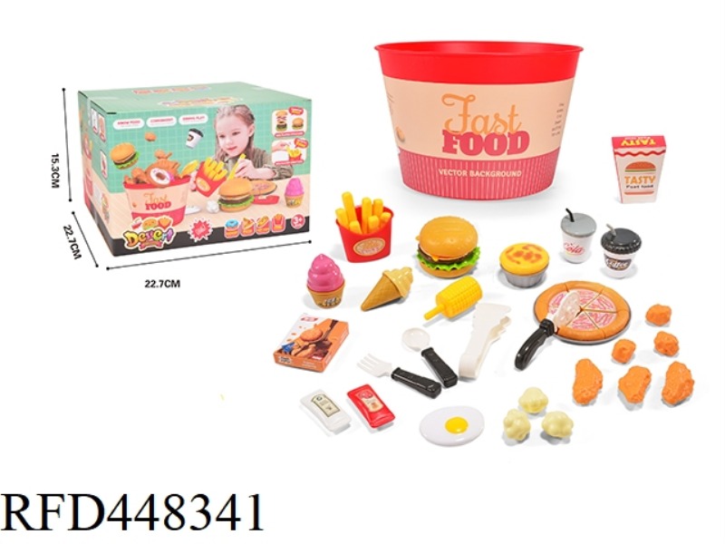 FAMILY BUCKET - BURGER PIZZA FRENCH FRIES EGG TART 48PCS