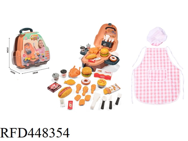 PICNIC BACKPACK - BURGER HONEY CHICKEN + KITCHEN APRON 33PCS