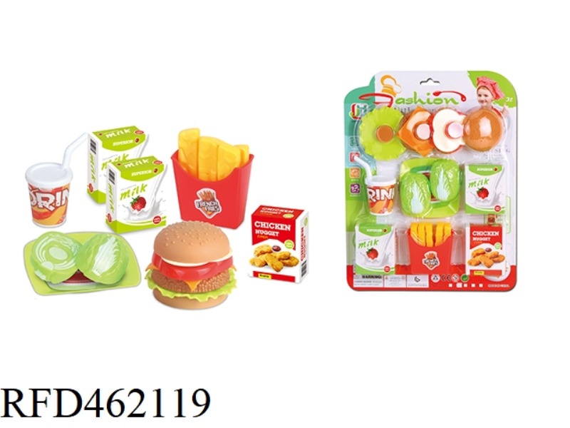 MCDONALD'S SIMULATED HAMBURGER, COKE, FRENCH FRIES, FRUIT CUT MUSIC COMBINATION SET