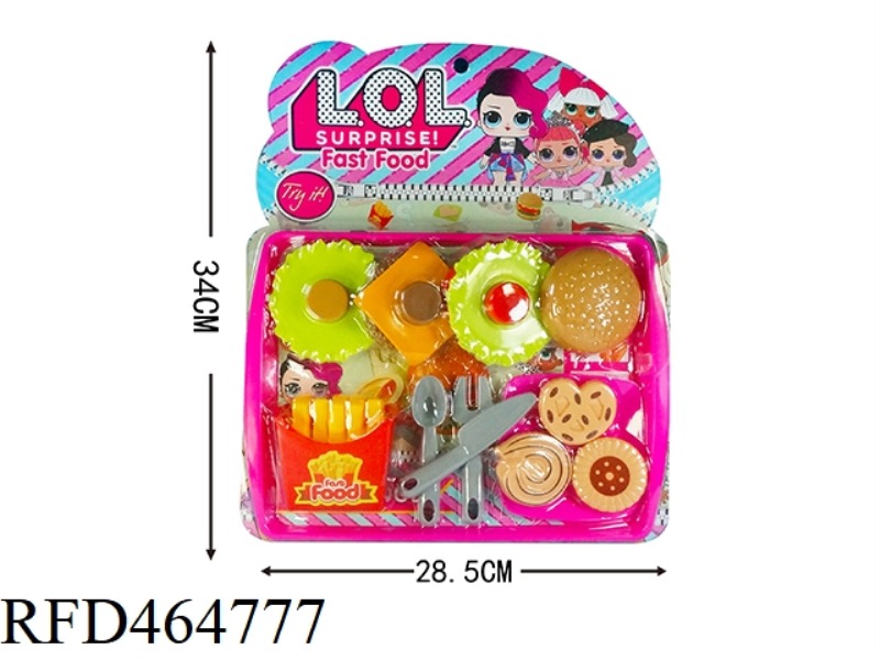 IMITATION HAMBURGER, FRENCH FRIES AND BISCUITS SET
