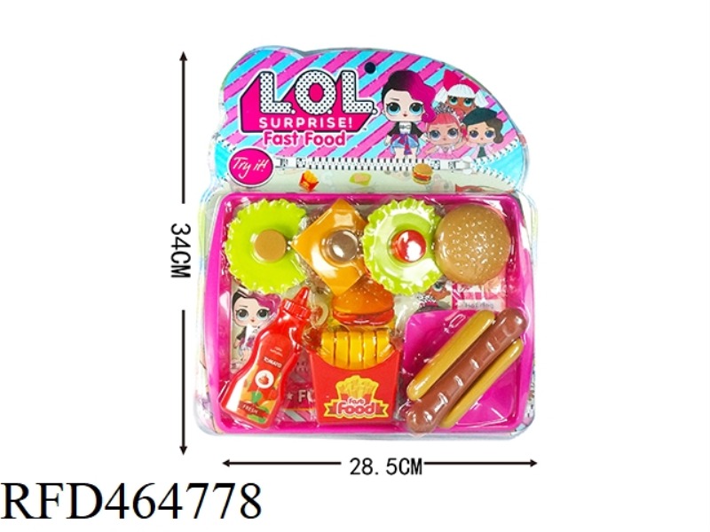 SIMULATED HAMBURGER FRENCH FRIES HOT DOG SET