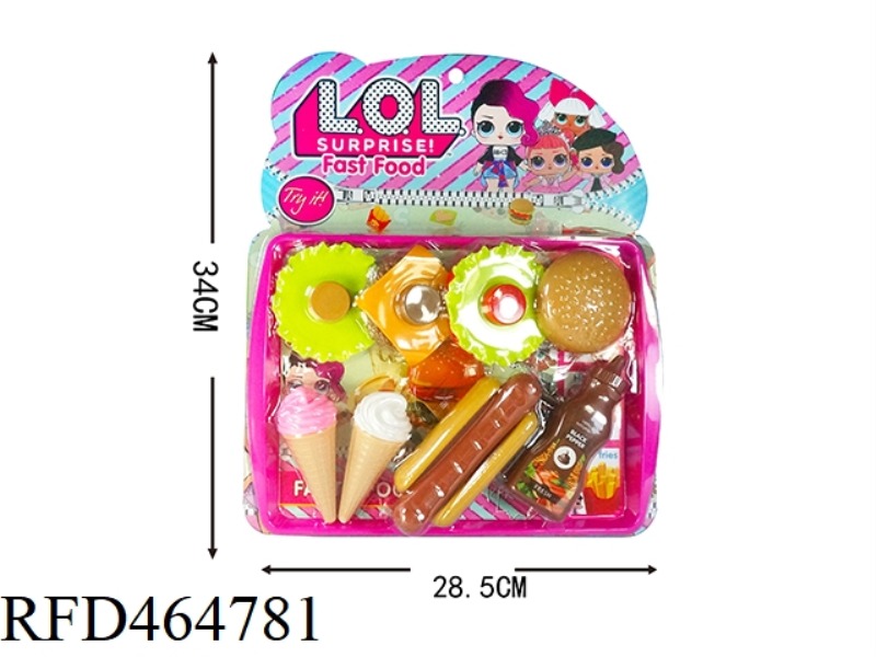SIMULATED HAMBURGER HOT DOG ICE CREAM SET