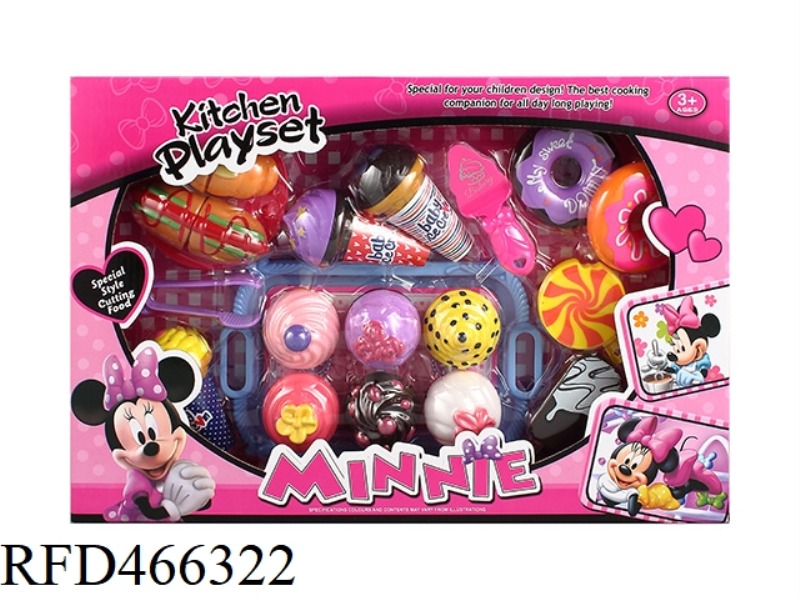 MINNIE EXQUISITE CAKE WITH CUT BREAD DONUTS