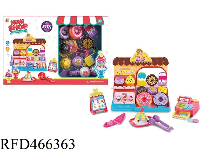LIGHT, MUSIC, CARTOON COUNTER WITH CASH REGISTER, ICE CREAM, DOUGHNUTS