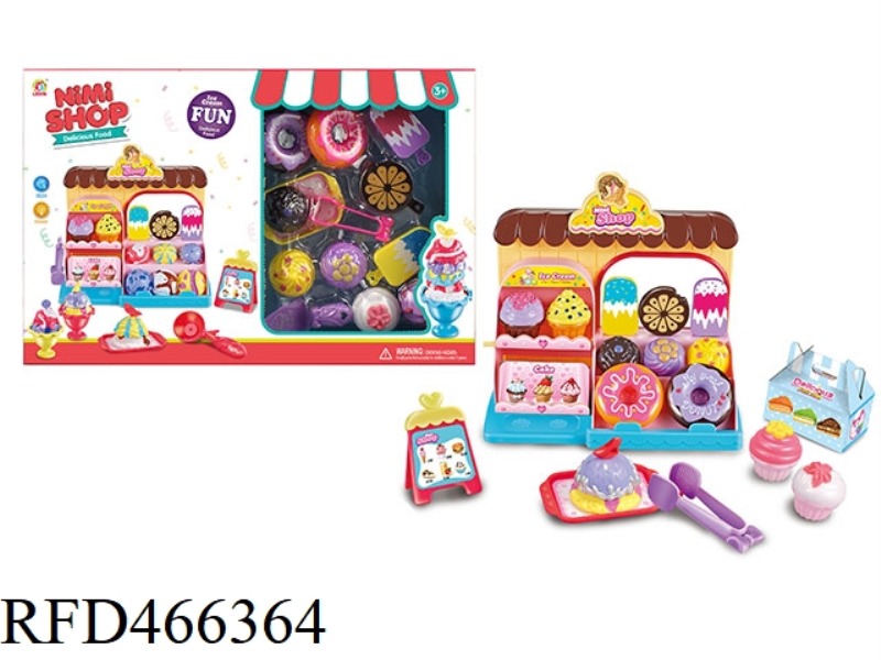 LIGHT MUSIC CARTOON SELLING PLATFORM WITH ICE CREAM AND DONUTS