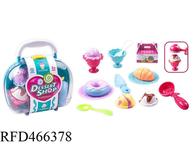 PORTABLE BOX WITH EXQUISITE ICE CREAM AND SLICABLE BREAD