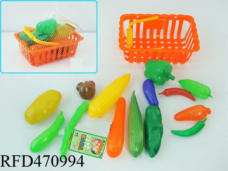 BASKET+VEGETABLES 14PCS