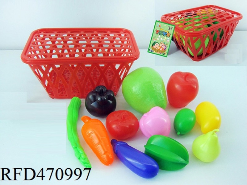 BASKET OF FRUITS AND VEGETABLES 11PCS