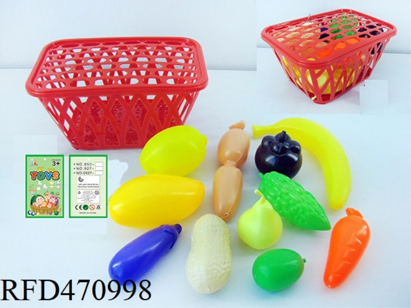 BASKET OF FRUITS AND VEGETABLES 11PCS