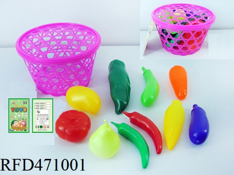 BASKET OF FRUITS AND VEGETABLES 10PCS