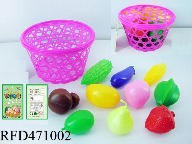 BASKET OF FRUITS AND VEGETABLES 10PCS