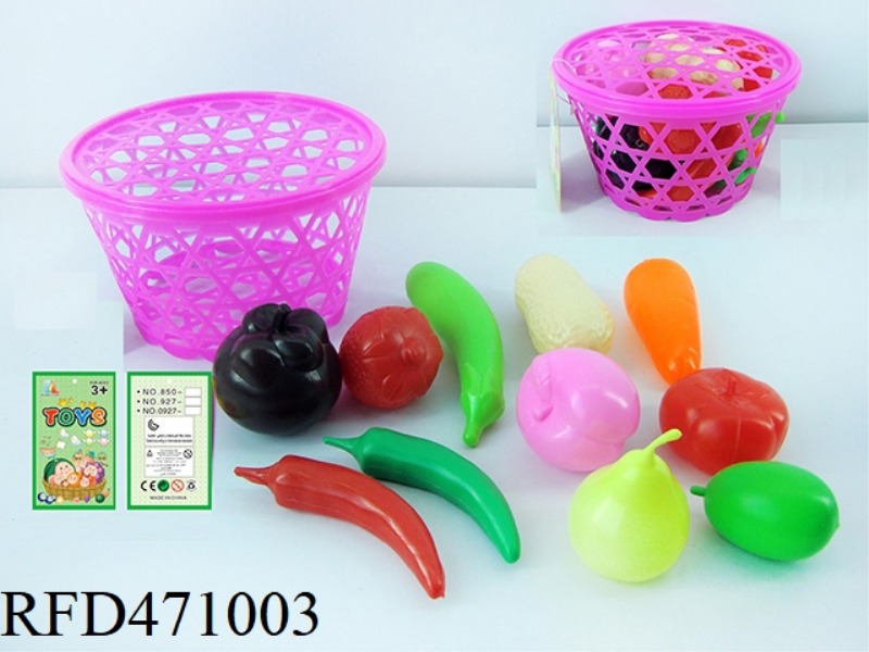 BASKET OF FRUITS AND VEGETABLES 11PCS