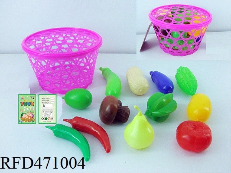 BASKET OF FRUITS AND VEGETABLES 12PCS