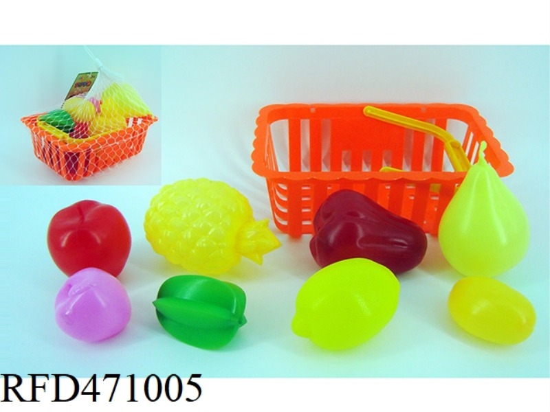 BASKET WITH FRUIT 8PCS