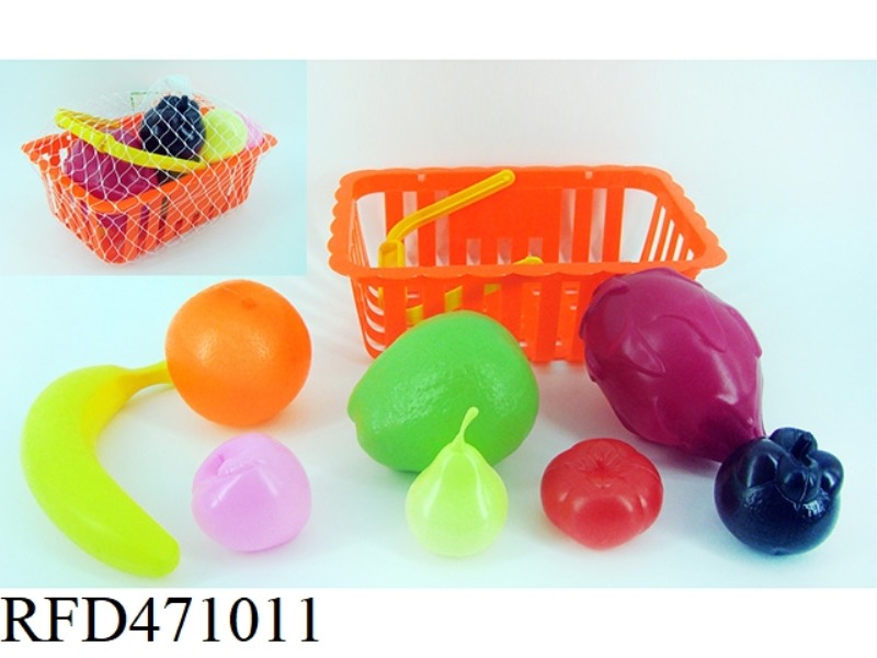 BASKET WITH FRUIT 8PCS