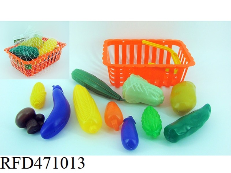BASKET WITH VEGETABLES 11PCS