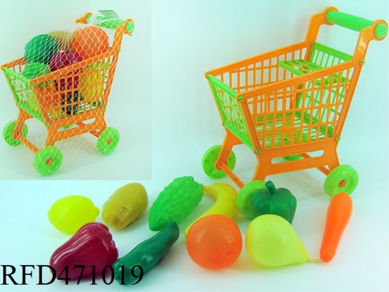 CART WITH VEGETABLES AND FRUITS 10PCS
