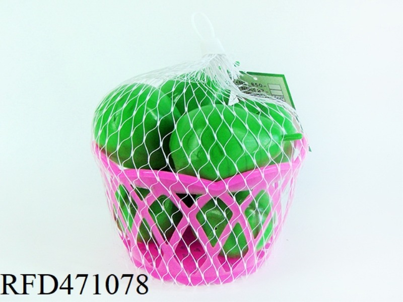 GREEN PEARS IN BASKET 7PCS