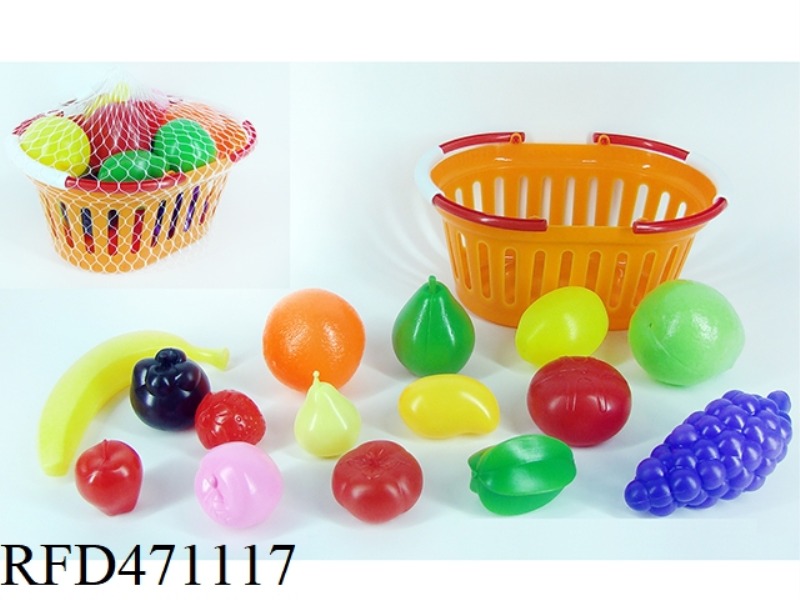 LARGE BASKET WITH FRUIT 15PCS
