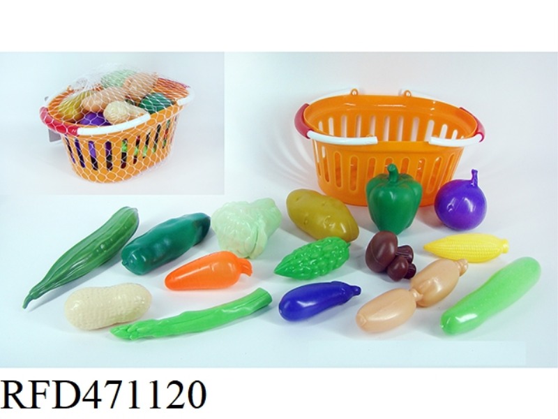 LARGE BASKET WITH VEGETABLES 15PCS