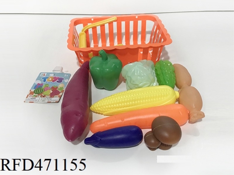 BASKET WITH VEGETABLES 9PCS