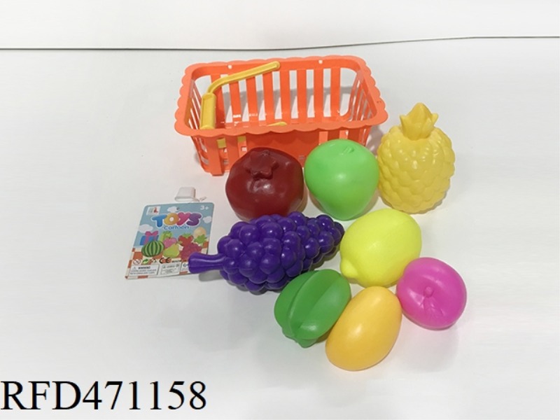 BASKET WITH FRUIT 8PCS