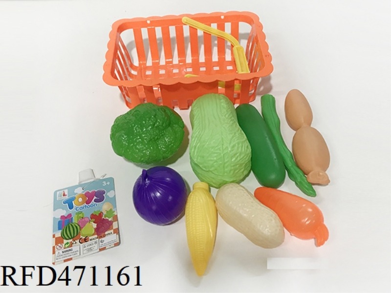 BASKET WITH VEGETABLES 9PCS
