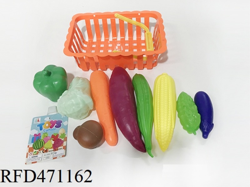 BASKET WITH VEGETABLES 9PCS