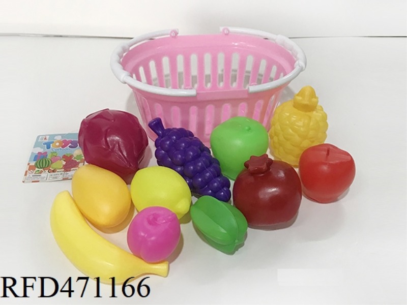 BASKET WITH FRUIT 11PCS