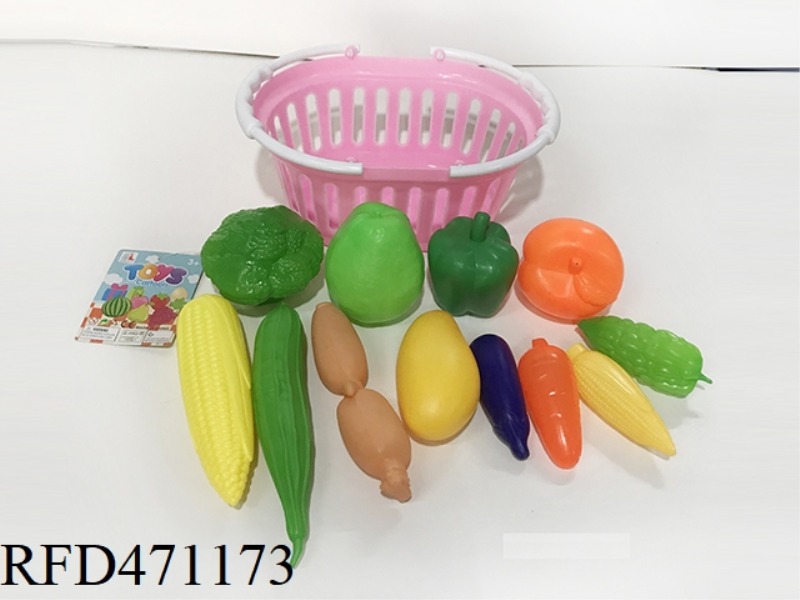 BASKET WITH FRUIT 12PCS