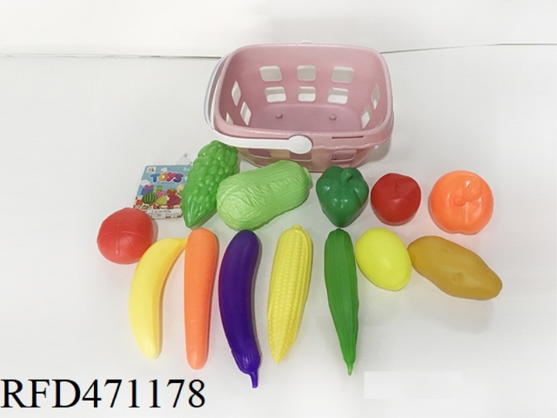 BASKET WITH VEGETABLES 13PCS
