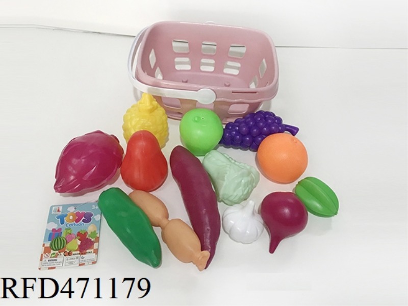 BASKET WITH VEGETABLES 13PCS