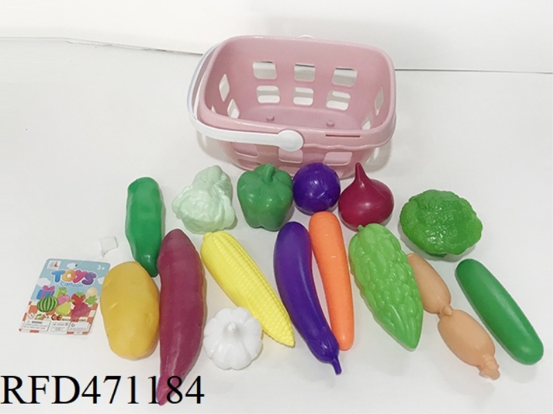 BASKET WITH VEGETABLES 15PCS