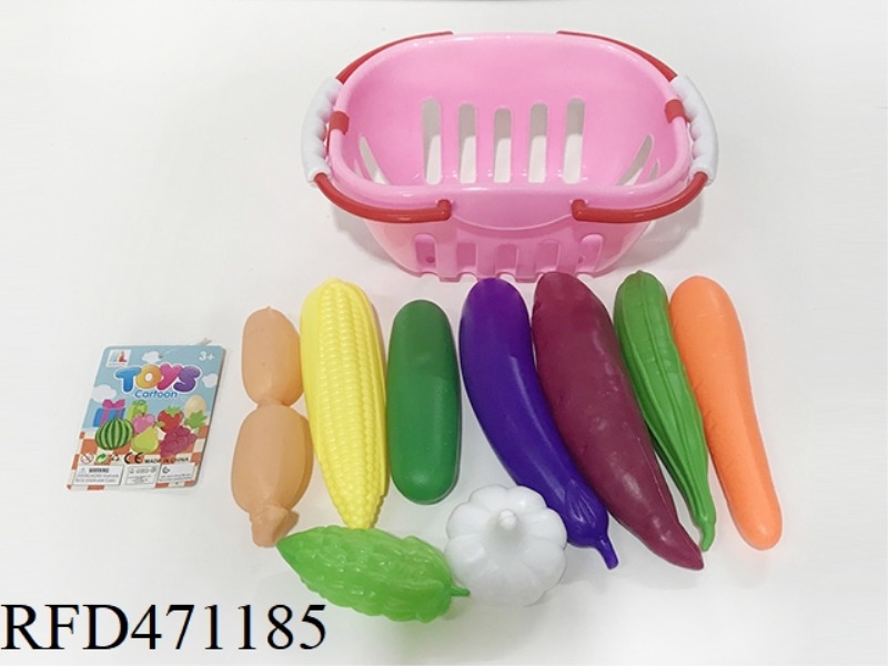 BASKET WITH VEGETABLES 9PCS