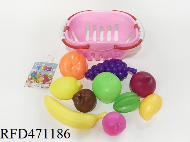 BASKET WITH FRUIT 10PCS