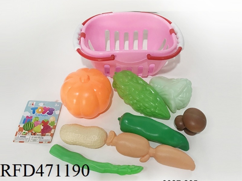 BASKET WITH VEGETABLES 8PCS