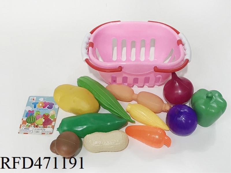 BASKET WITH VEGETABLES 11PCS