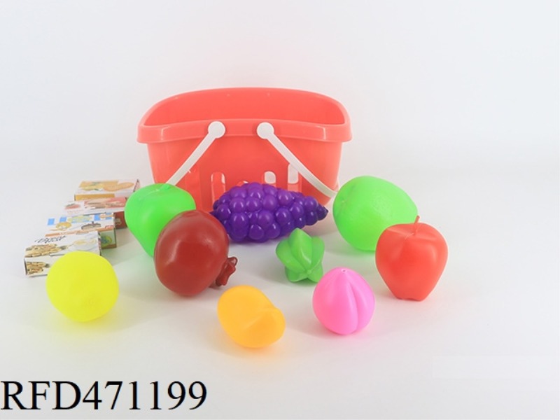BASKET + FRUIT 9PCS + 4 SMALL BOXES